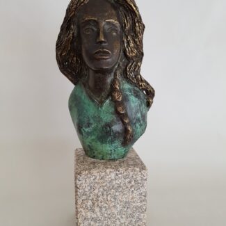 Obras de arte, escultura de bronce, busto chica