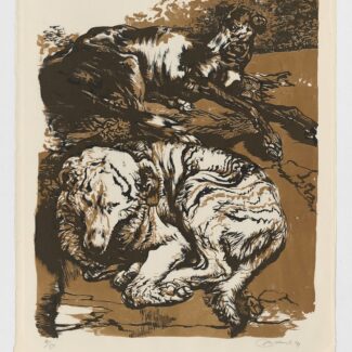 Litografia_a_color_los_perros_de_manuel_alcorlo