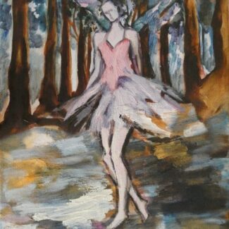 Venta Arte Online, Ángel bailarina en el bosque, óleo sobre lienzo