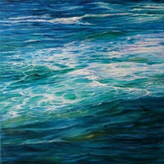 Juan Fernandez Pintor, pkaya en costa vicentina-portugal-II acrílico- tela 50 x 50 cm